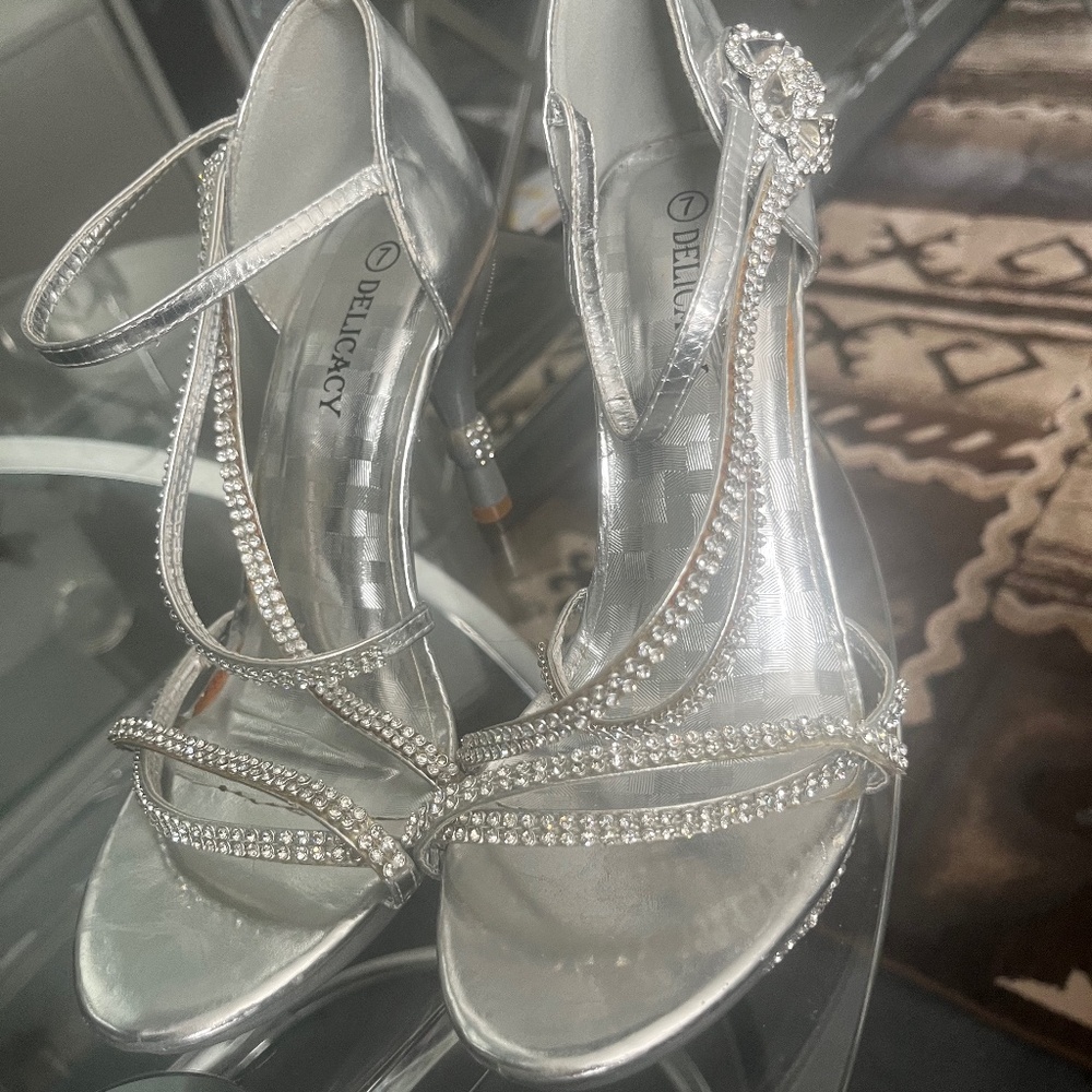 Delicacy Silver Diamond Heels